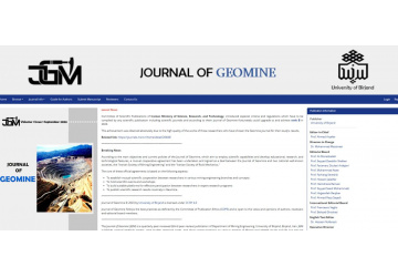 University of Birjand’s Journal of Geomine Indexed in ISC